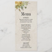  gouden Rozen op damast behang bruiloft Menu (Voorkant)