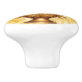 Gouden Rozen op Rozen Keramische Trekkracht Keramische Knop (Zijkant)