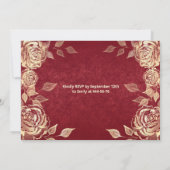 Gouden rozen pailletten gouden jurk Quinceañera ro Kaart (Achterkant)