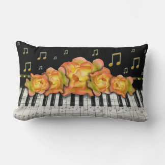 Gouden Rozen Piano Toetsenbord en Noten Kussen