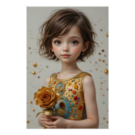 Gouden Rozen portret Perfect Poster
