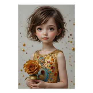 Gouden Rozen portret Perfect Poster