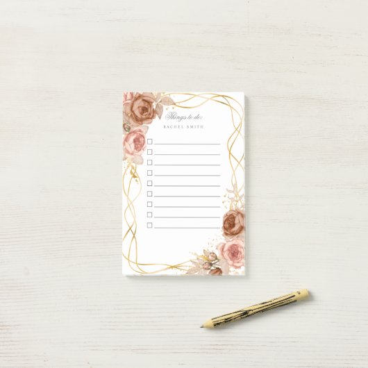 gouden rozen post-it® notes (Op bureau)