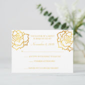 Gouden Rozen RSVP - Wit Kaartje (Staand voorkant)
