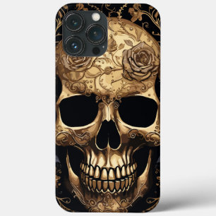 Gouden Rozen schedel Case-Mate iPhone Case