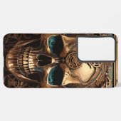 Gouden Rozen schedel Samsung Galaxy Hoesje (Linkerkant)