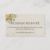 Gouden Rozen Shabby Chic Bruiloft Website Informatiekaartje (Voorkant)