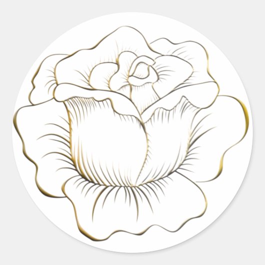 Gouden Rozen Stickers en Envelopzegel (Voorkant)