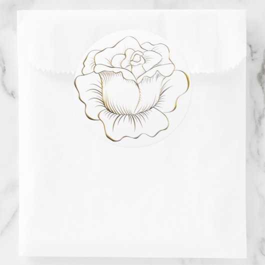 Gouden Rozen Stickers en Envelopzegel (Tas)
