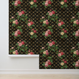 Gouden Rozen Tralie Behang
