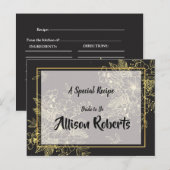 Gouden Rozen Vrijgezellenfeest Recept Briefkaart (Voorkant / Achterkant)