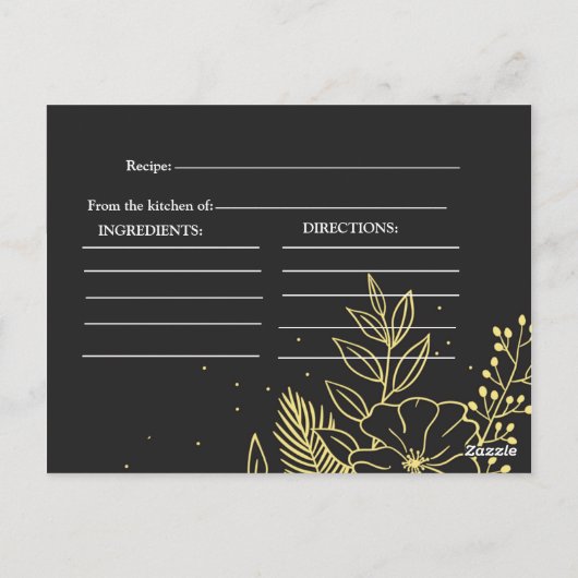 Gouden Rozen Vrijgezellenfeest Recept Briefkaart (Achterkant)