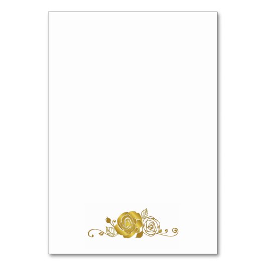Gouden Rozen wervelingen bruiloft Kaart (Achterkant)