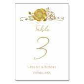 Gouden Rozen wervelingen bruiloft Kaart (Voorkant)