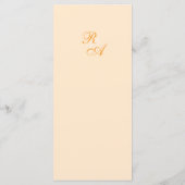 Gouden Rozenlint Monogram Trouwfeest Menu (Achterkant)