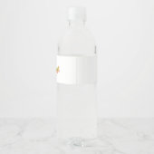 Gouden Rozenlint Monogram Trouwfeest Waterfles Etiket (Achterkant)