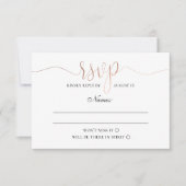 Gouden RSVP. Eenvoudige moderne bruiloft. Elegant RSVP Kaartje (Voorkant)