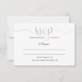 Gouden RSVP. Eenvoudige moderne trouwdag. Elegant  RSVP Kaartje