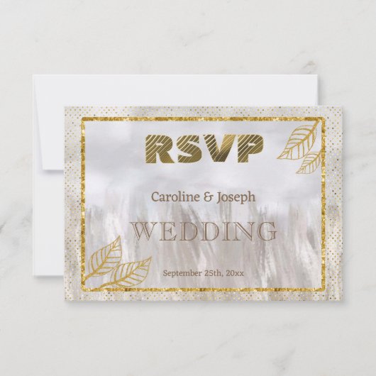 Gouden RSVP Glitter Countryside bruiloft Kaartje (Voorkant)