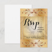 Gouden RSVP kaart met kant details (Voorkant / Achterkant)