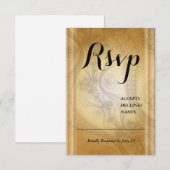 Gouden RSVP kaart met kantontwerp (Voorkant / Achterkant)