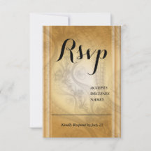 Gouden RSVP kaart met kantontwerp