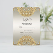 Gouden  RSVP-kaart RSVP Kaartje (Staand voorkant)