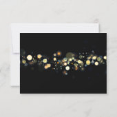 Gouden RSVP-typografie, Bokeh en Black Back RSVP Kaartje (Achterkant)