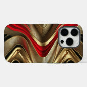 Gouden rug en rood patroon Case-Mate iPhone case (Achterkant (horizontaal))