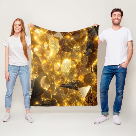 gouden runemunten fleece deken (In situ)