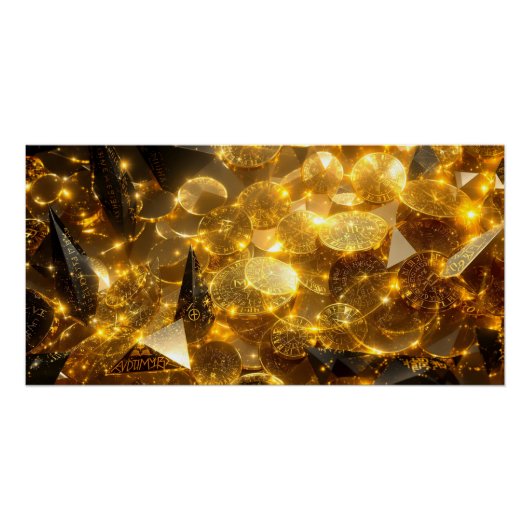 gouden runemunten perfect poster (Voorkant)