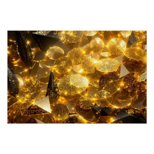 gouden runemunten perfect poster (Voorkant)