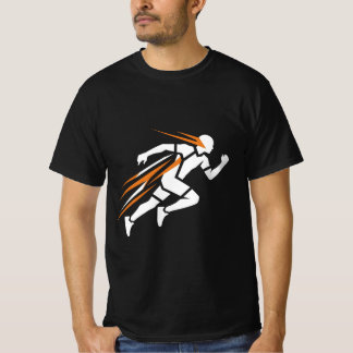 Gouden Runner-logo Elegant Sport Bewegingsdesign T-shirt