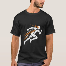 Gouden Runner-logo Elegant Sport Bewegingsdesign T-shirt