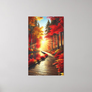 Gouden rust: een herfstbos canvasprint canvas afdruk