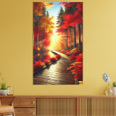 Gouden rust: een herfstbos canvasprint canvas afdruk (Insitu (Woonkamer))