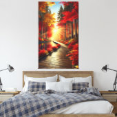 Gouden rust: een herfstbos canvasprint canvas afdruk (Insitu (Slaapkamer))