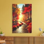 Gouden rust: een herfstbos canvasprint canvas afdruk (Insitu (Woonkamer))