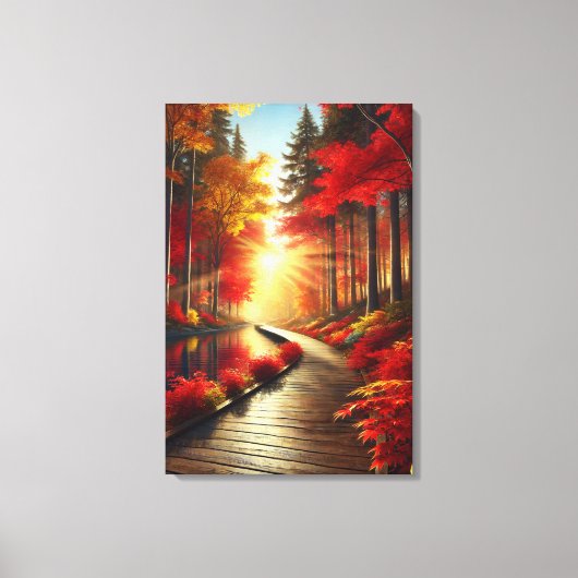 Gouden rust: een herfstbos canvasprint canvas afdruk (Voorkant)
