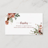 Gouden rustieke Bloemen Bruiloft Gift Registry Informatiekaartje (Voorkant)