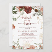 Gouden Rustieke Bloemen Brunch met de Bruid Douche Kaart (Voorkant)