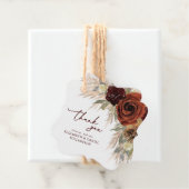 Gouden Rustieke Bloemige Pampas Gras Bruiloft Beda Bedankjes Labels (In situ)