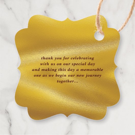 Gouden Rustieke Bloemige Pampas Gras Bruiloft Beda Bedankjes Labels (Achterkant)