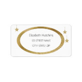 Gouden rustieke ellips en sterren etiket (Voorkant)