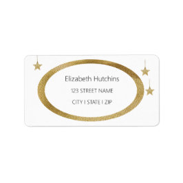 Gouden rustieke ellips en sterren etiket