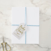 Gouden rustieke Hand Lettering Baby shower Party F Cadeaulabel (Met Touw)