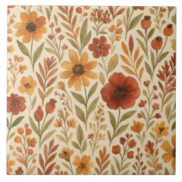 Gouden rustieke Herfst Bloemen herfst vibes Tegeltje