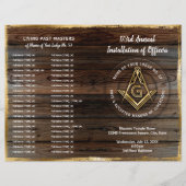 Gouden rustieke Houten Bifold Masonic Programma Sj (Voorkant)