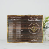 Gouden rustieke Houten Bifold Masonic Programma Sj (Staand voorkant)