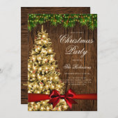 Gouden rustieke kerstboom nodigen programma uit Me (Voorkant / Achterkant)